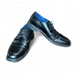 PERRY ELLIS PORTFOLIO Black Oxfords Men’s Shoes 9.5 Ultra Foam Good Condition